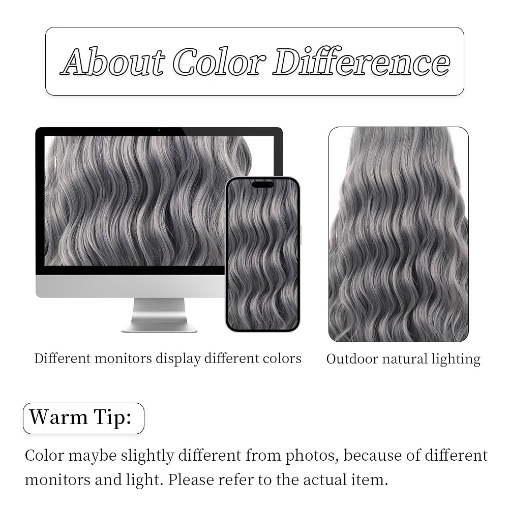Gray Ombre Body Wavy Wig 13x4 Lace Frontal Synthetic Hair 26 Inches