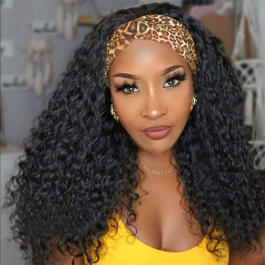 Tophelle Wholesale Water Wave Headband Human Hair Wigs for Black Women Brazilian Hair Wigs Glueless Headband Non Lace Wig
