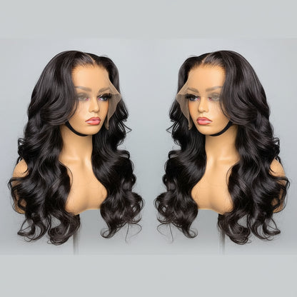 13x4 and 4x4 Black Body Wave Brazilian Lace Front Virgin Human Hair Wig