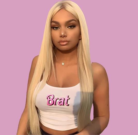 100% Virgin Peruvian Hair Wig Swiss Transparent HD Lace 613 Straight