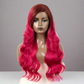 26" Body Wave C Part Synthetic Lace Front Wigs Ombre Brown Blonde Rose Red Colored Lace Front Wig
