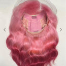 Pink to Red Ombre Body Wave Lace Front Wig