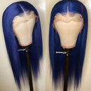 Dark Blue Synthetic Straight Lace Front Wig