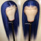 Dark Blue Synthetic Straight Lace Front Wig