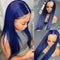 Dark Blue Synthetic Straight Lace Front Wig