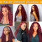 Glueless Burgundy Curly Afro Kinky Curly Lace Front Wig Synthetic Middle Part