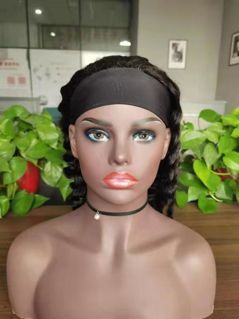 Wholesale Deep Wave Headband Human Hair Wigs for Black Women Brazilian Hair Wigs Glueless Headband Non Lace Wig