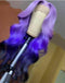 Purple Body Wave Lace Front Wig  Human Hair Pre Plucked Brazilian Closure Wig